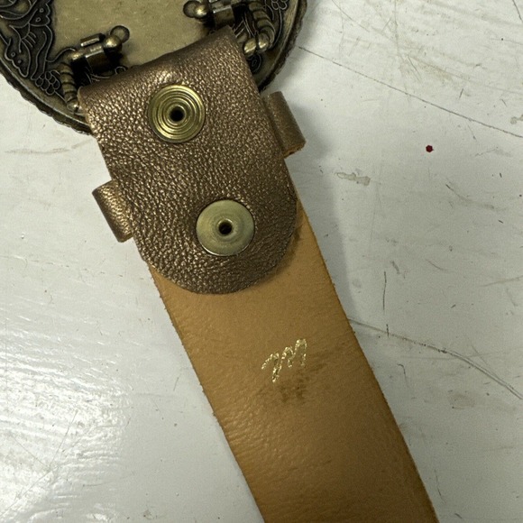 Women’s Inlaid Angels Rhinestone Gold PLeather Gold Buckle Med 30-34” Adjusts‎ main image 6